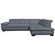 ECKSOFA in Cord Grau  - Schwarz/Grau, Design, Textil/Metall (313/242cm) - Xora