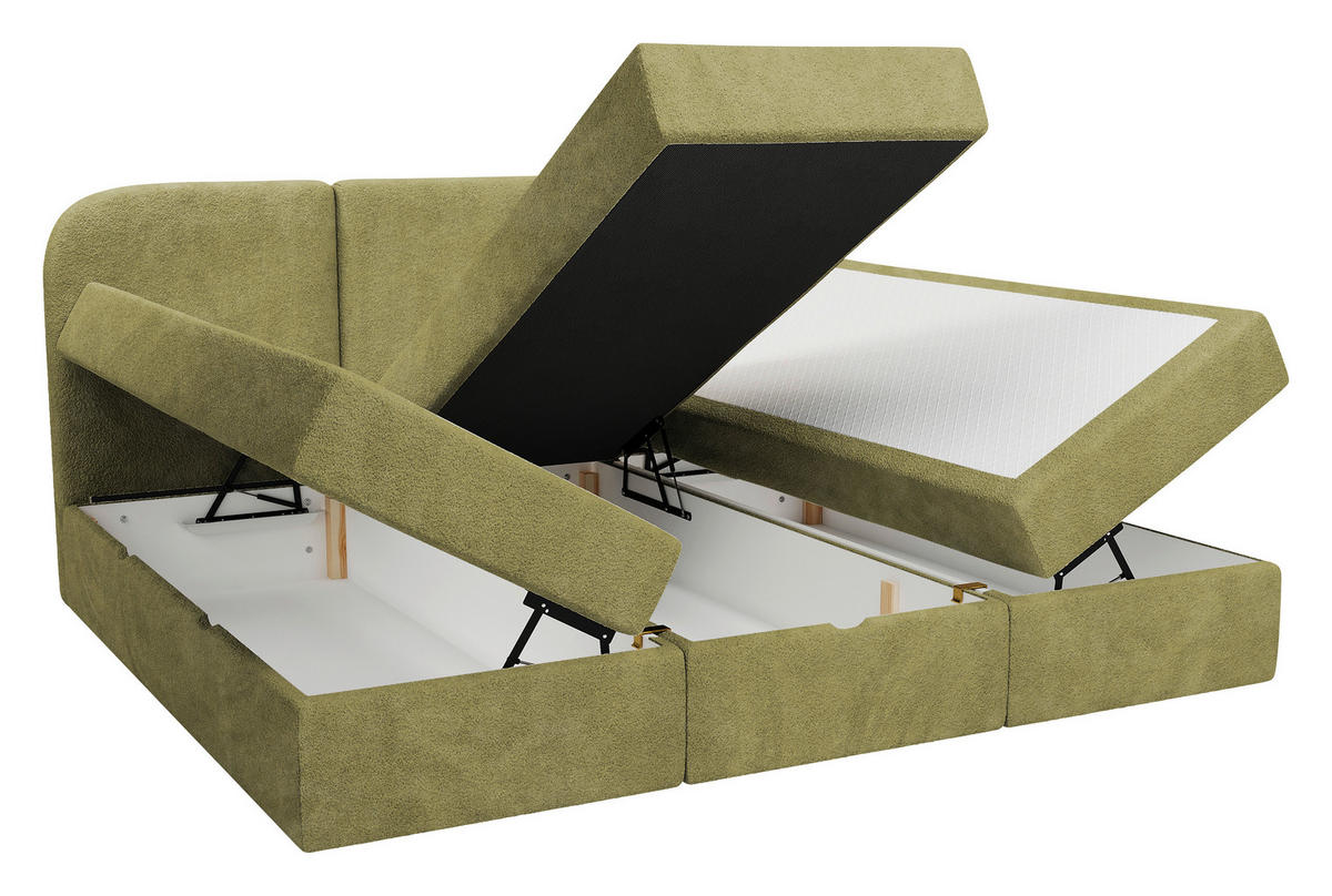 FAMILIENBETT - Schwarz/Grün, MODERN, Holz/Holzwerkstoff (240/200cm) - Livetastic