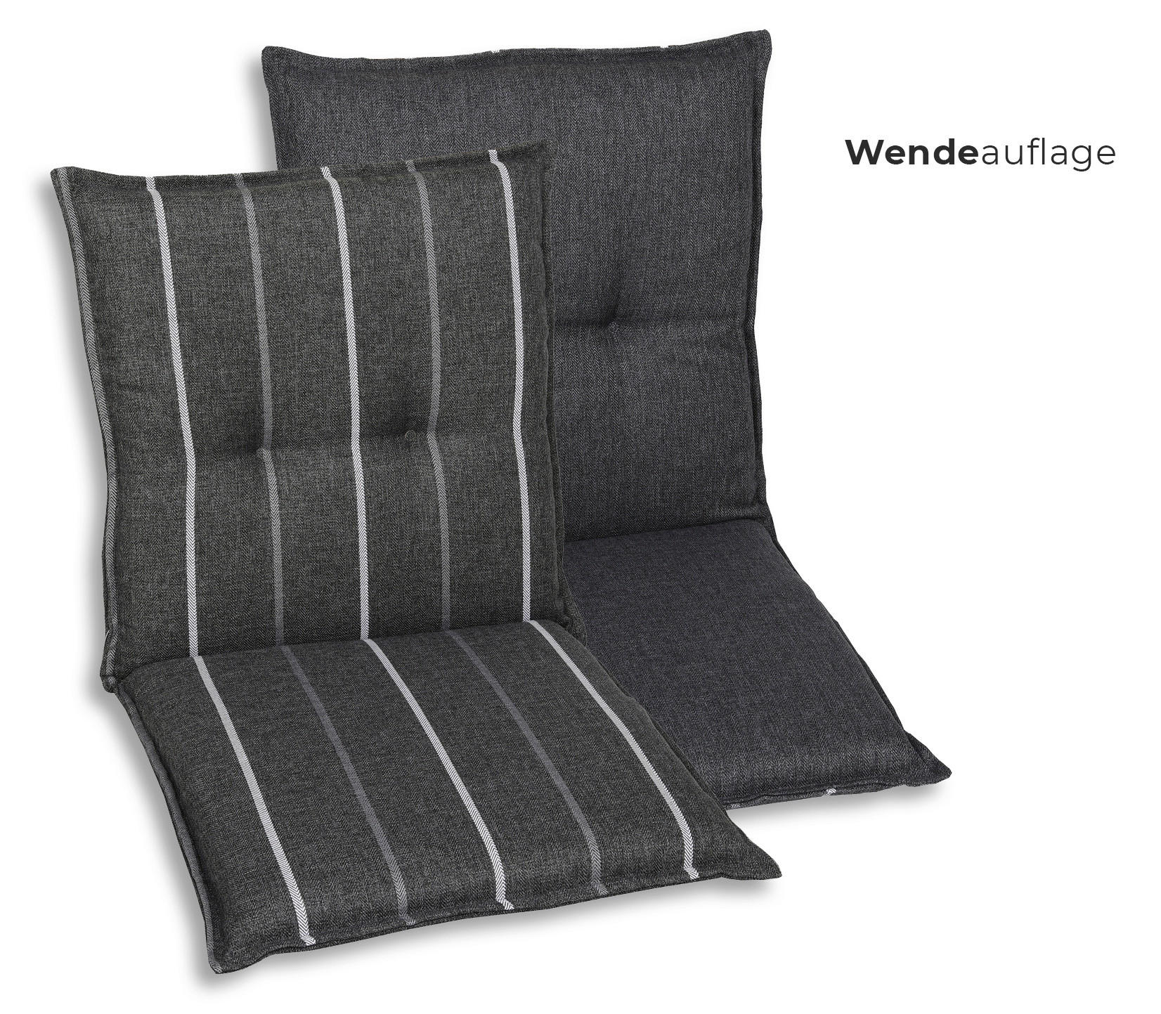 SESSELAUFLAGENSET Streifen  - Anthrazit, Basics, Textil (50/7/100cm)