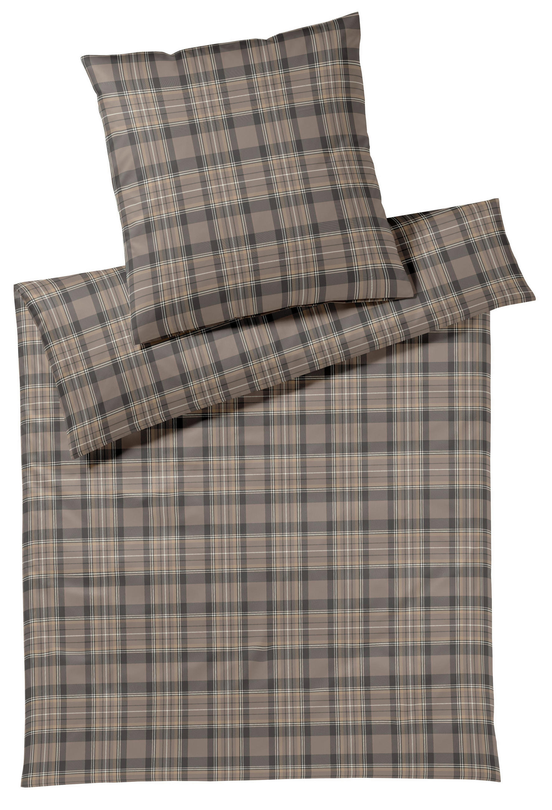 WENDEBETTWÄSCHE Soft Frames Flanell 155/220 cm  - Braun, Design, Textil (155/220cm) - Joop!