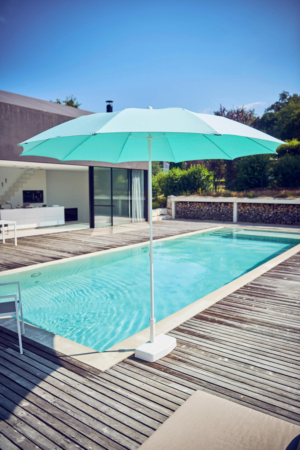 SONNENSCHIRMSTÄNDER - Weiß, Basics, Kunststoff/Stein (50/9/25cm) - Jan Kurtz