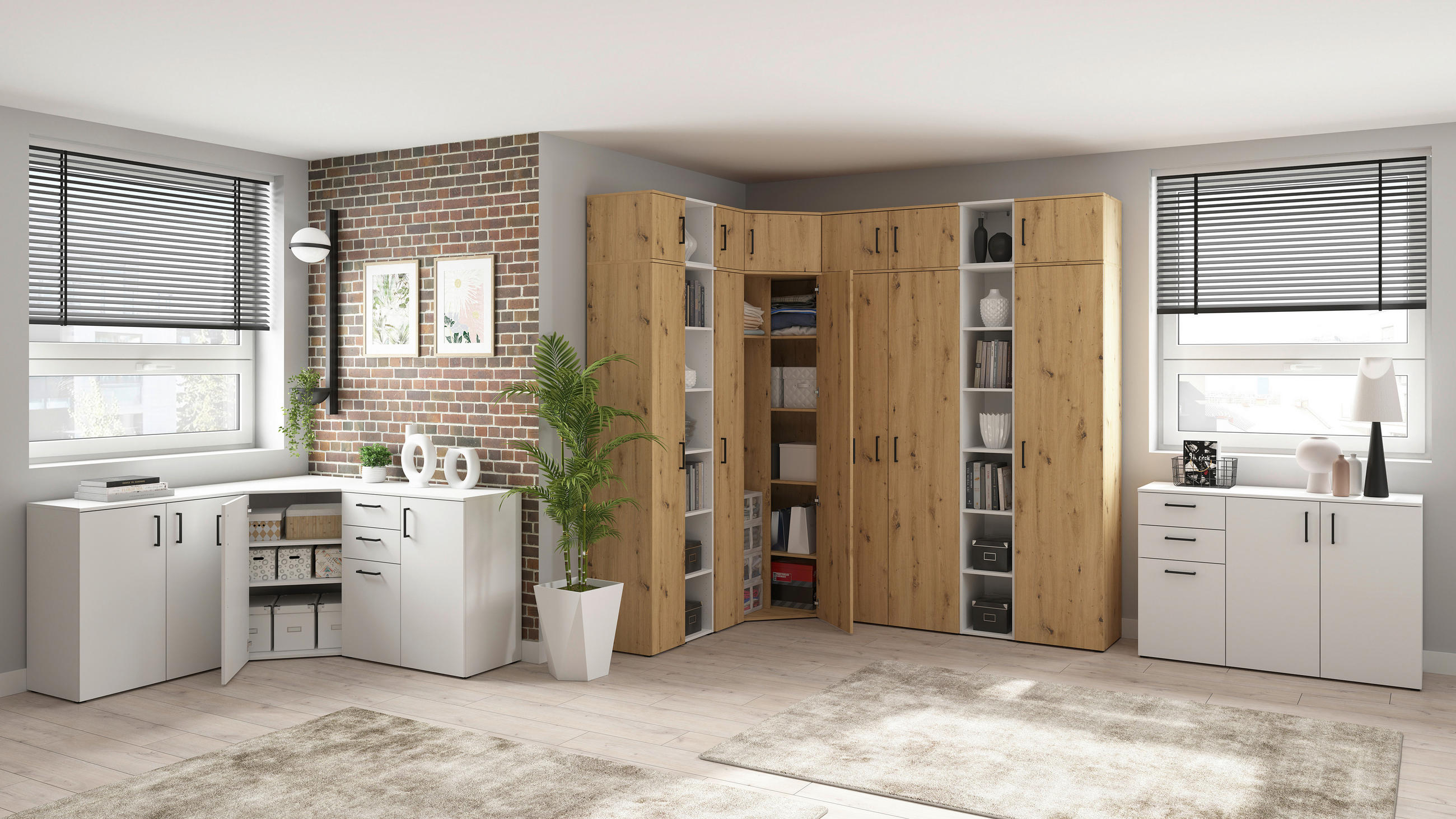 REGAL Weiß  - Anthrazit/Weiß, MODERN, Holzwerkstoff/Kunststoff (30/195/40cm) - Carryhome