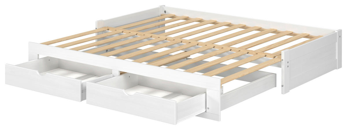 AUSZIEHBETT 206/100 cm  in Weiß  - Naturfarben/Weiß, MODERN, Holz/Holzwerkstoff (206/100cm) - MID.YOU