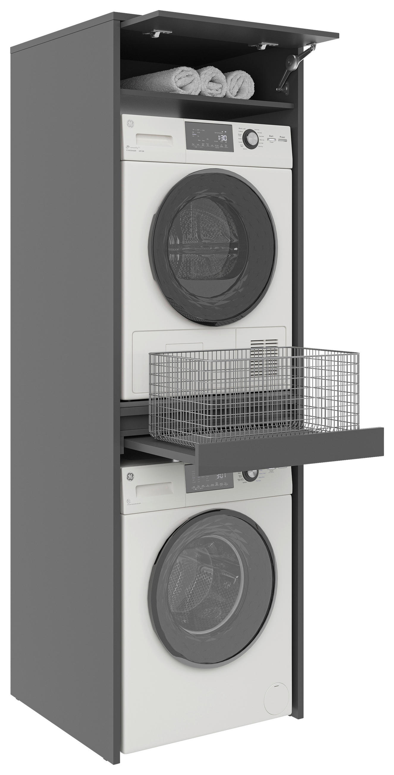 WASCHMASCHINENSCHRANK 67,5/210/67,5 cm  in Anthrazit  - Anthrazit, Basics, Holzwerkstoff (67,5/210/67,5cm) - Xora