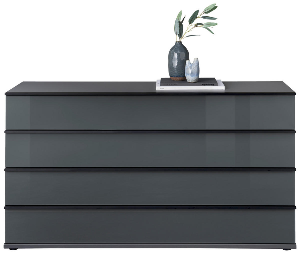 SIDEBOARD  in 149/82/42 cm  - Schwarz/Grau, MODERN, Glas/Holzwerkstoff (149/82/42cm) - Musterring