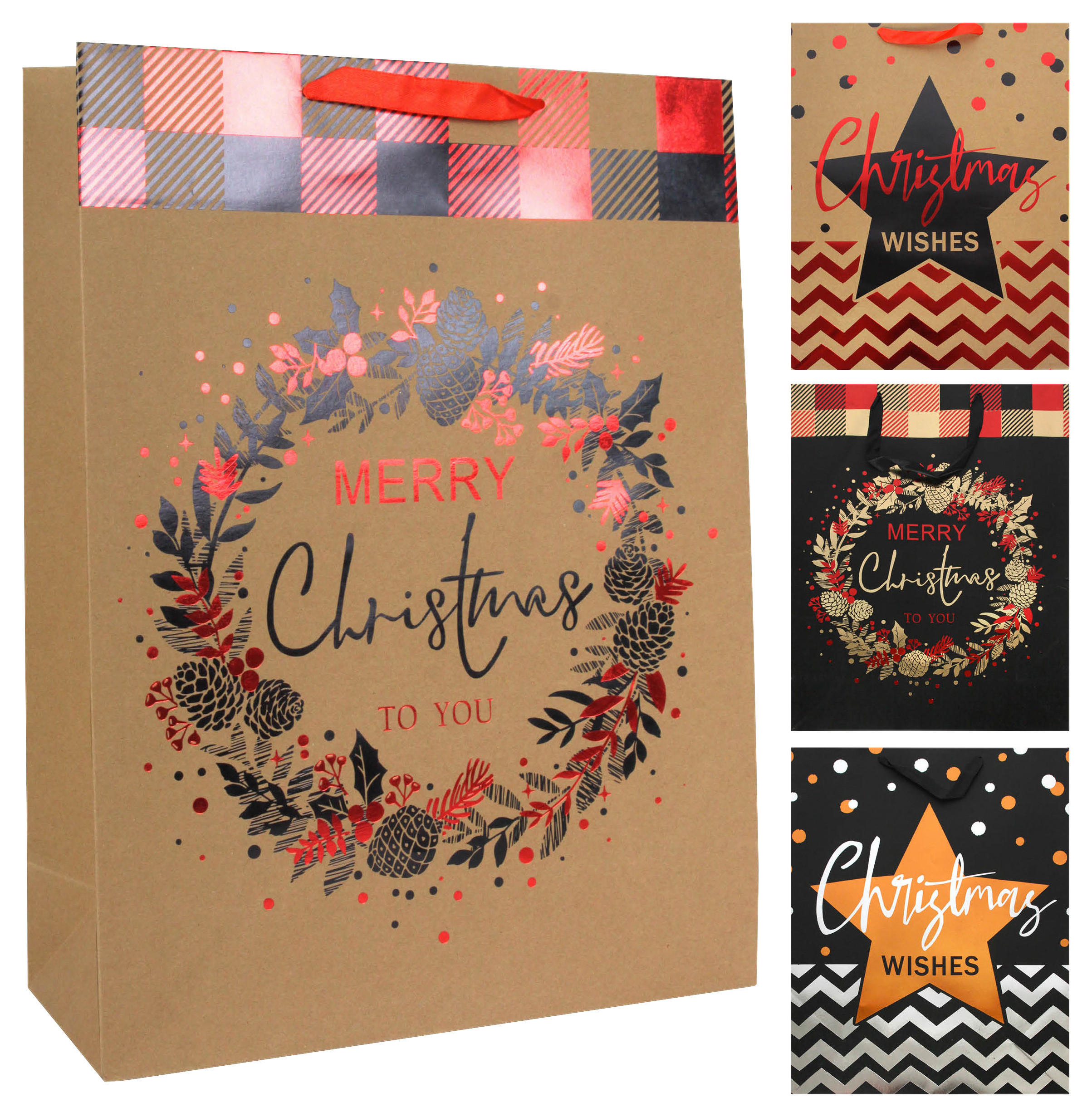 Geschenktasche Merry Christmas XL