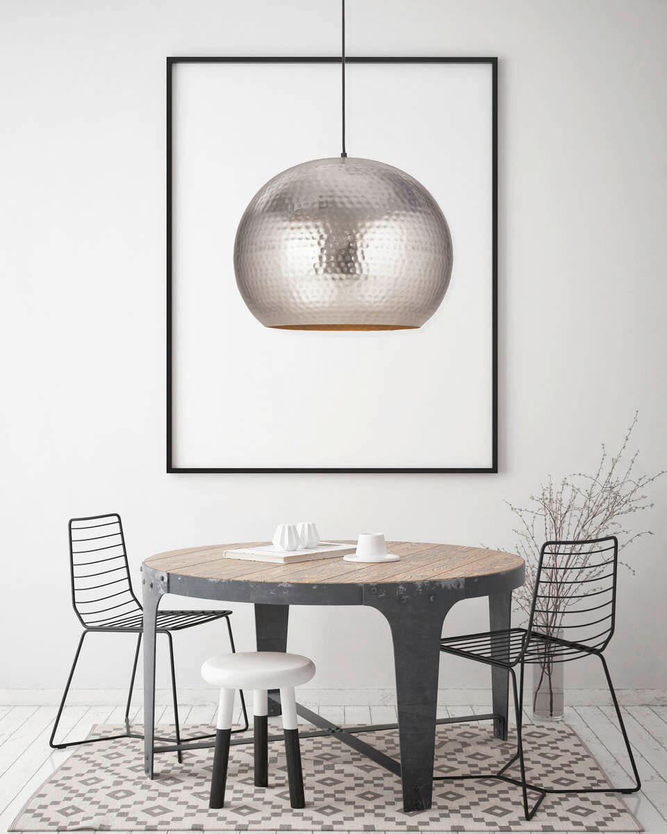 HÄNGELEUCHTE 47/35/47 cm  - Nickelfarben, Trend, Metall (47/35/47cm) - Kayoom