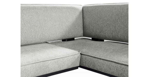 ECKBANK 235/165 cm Webstoff Schwarz, Hellgrau Buche massiv - Hellgrau/Schwarz, Basics, Holz/Textil (235/165cm) - Carryhome