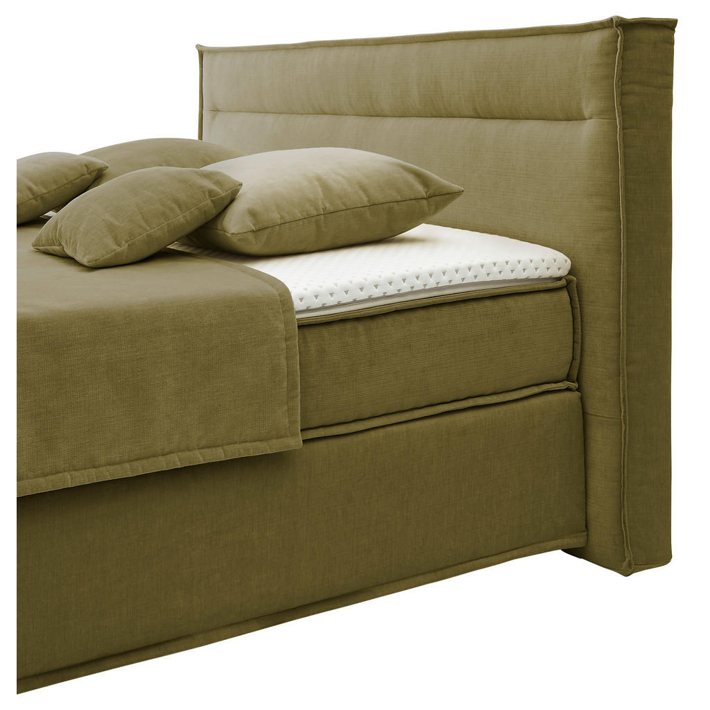 Thumbnail - Musterring Boxspringbett, Hellgrün, Textil, H2 + H4, 7-Zonen, Höhe ca. 22 cm, 200x200 cm, Dgm, Stoffauswahl, Schlafzimme...