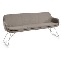 SITZBANK 180/87/65 cm Webstoff Taupe Metall  - Taupe/Edelstahlfarben, Design, Textil/Metall (180/87/65cm) - Musterring