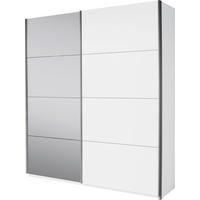 SCHWEBETÜRENSCHRANK 181/210/62 cm,  in Weiß, 2 Tür(en)  - Alufarben/Weiß, Design, Glas/Holzwerkstoff (181/210/62cm) - Carryhome