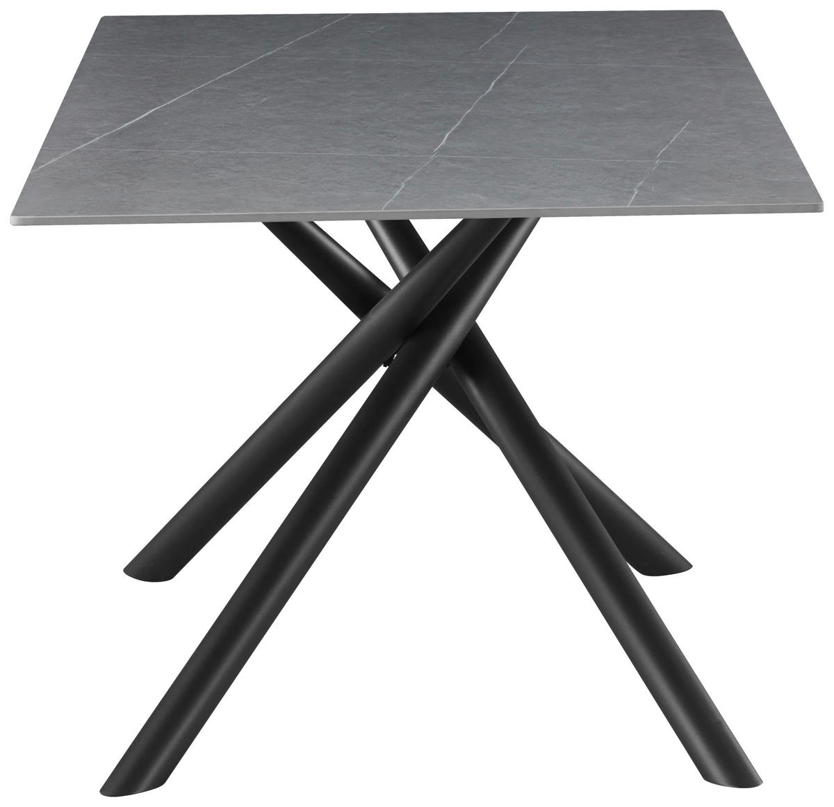 ESSTISCH in Metall, Keramik  - Schwarz/Grau, KONVENTIONELL, Keramik/Metall (180/76/90cm) - MID.YOU