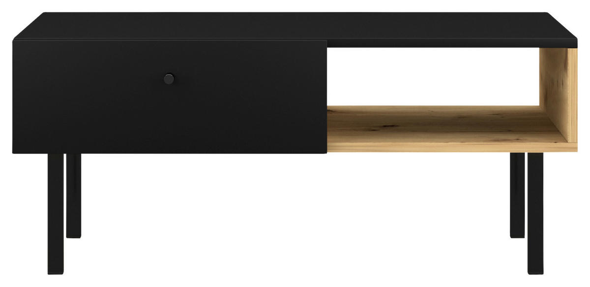 COUCHTISCH in Metall, Kunststoff, Holzwerkstoff 90/51,6/38 cm  - Schwarz/Weiß, Design, Holzwerkstoff/Kunststoff (90/51,6/38cm) - MID.YOU