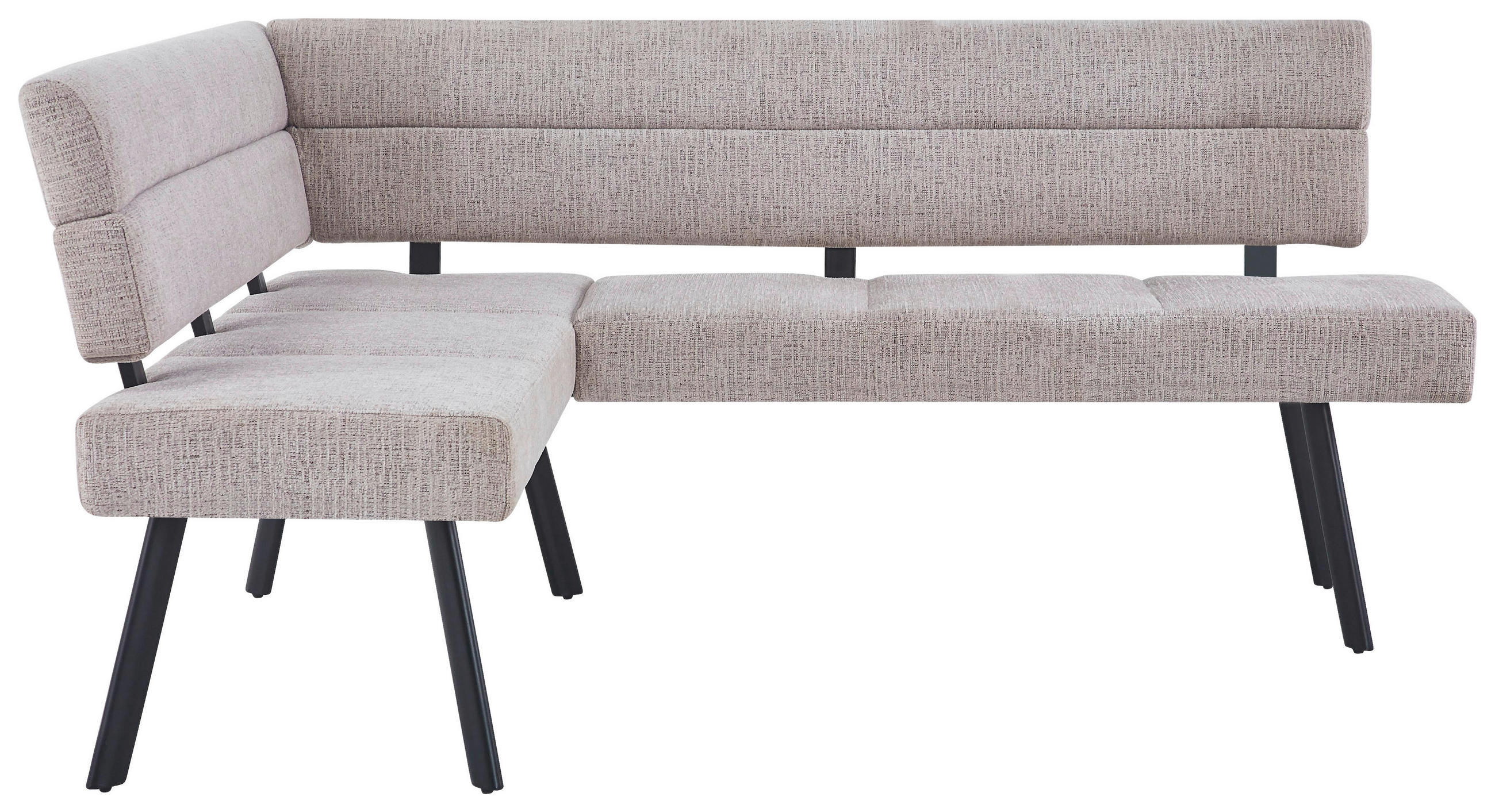 ECKBANK 150/190 cm Leinenoptik Beige   - Beige/Schwarz, KONVENTIONELL, Textil/Metall (150/190cm) - MID.YOU