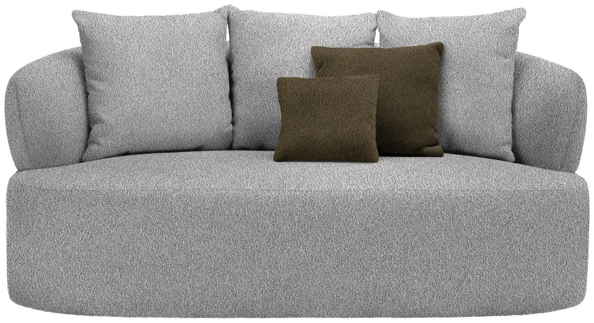 2-SITZER-SOFA in Bouclé Taupe  - Taupe/Schwarz, MODERN, Kunststoff/Textil (177/86/105cm) - Hom`in