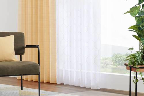 KONČANA ZAVESA  prosojno  135/245 cm   - rumena, Design, tekstil (135/245cm) - Esposa