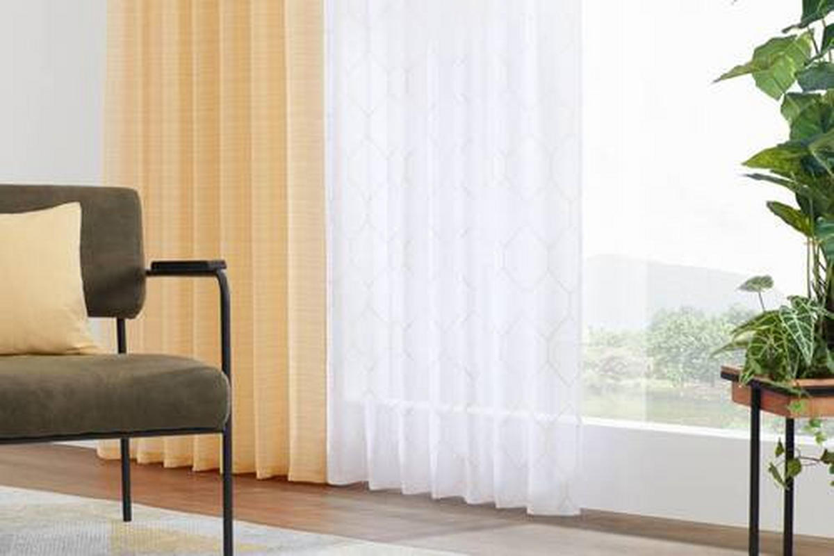 KONČANA ZAVESA  prosojno  135/245 cm   - rumena, Design, tekstil (135/245cm) - Esposa
