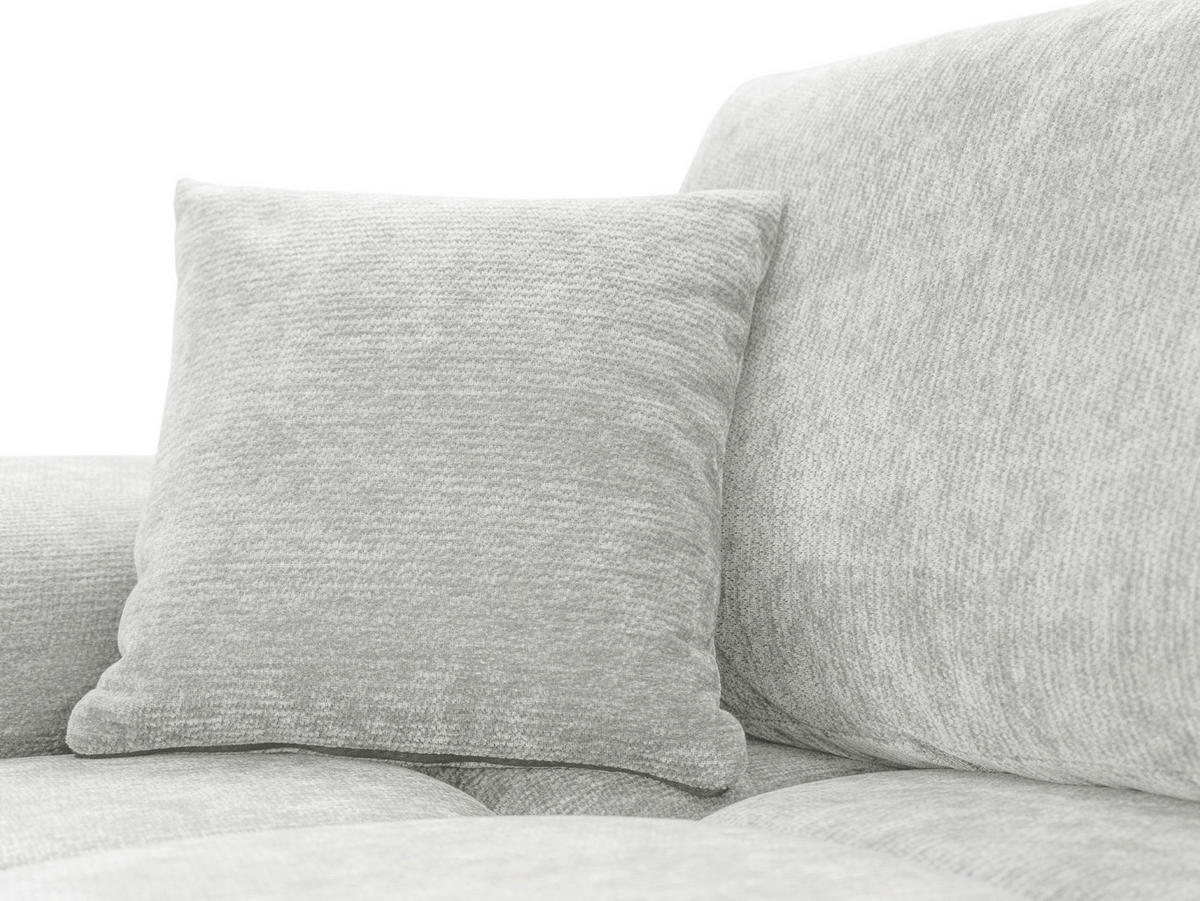 ECKSOFA  in Chenille Hellgrau  - Chromfarben/Hellgrau, KONVENTIONELL, Kunststoff/Textil (183/290cm) - Xora