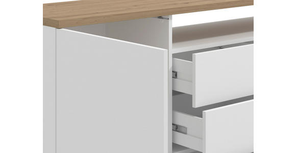 SIDEBOARD in 154/94/40 cm - Weiß/Eiche Artisan, Basics, Holzwerkstoff (154/94/40cm) - Carryhome