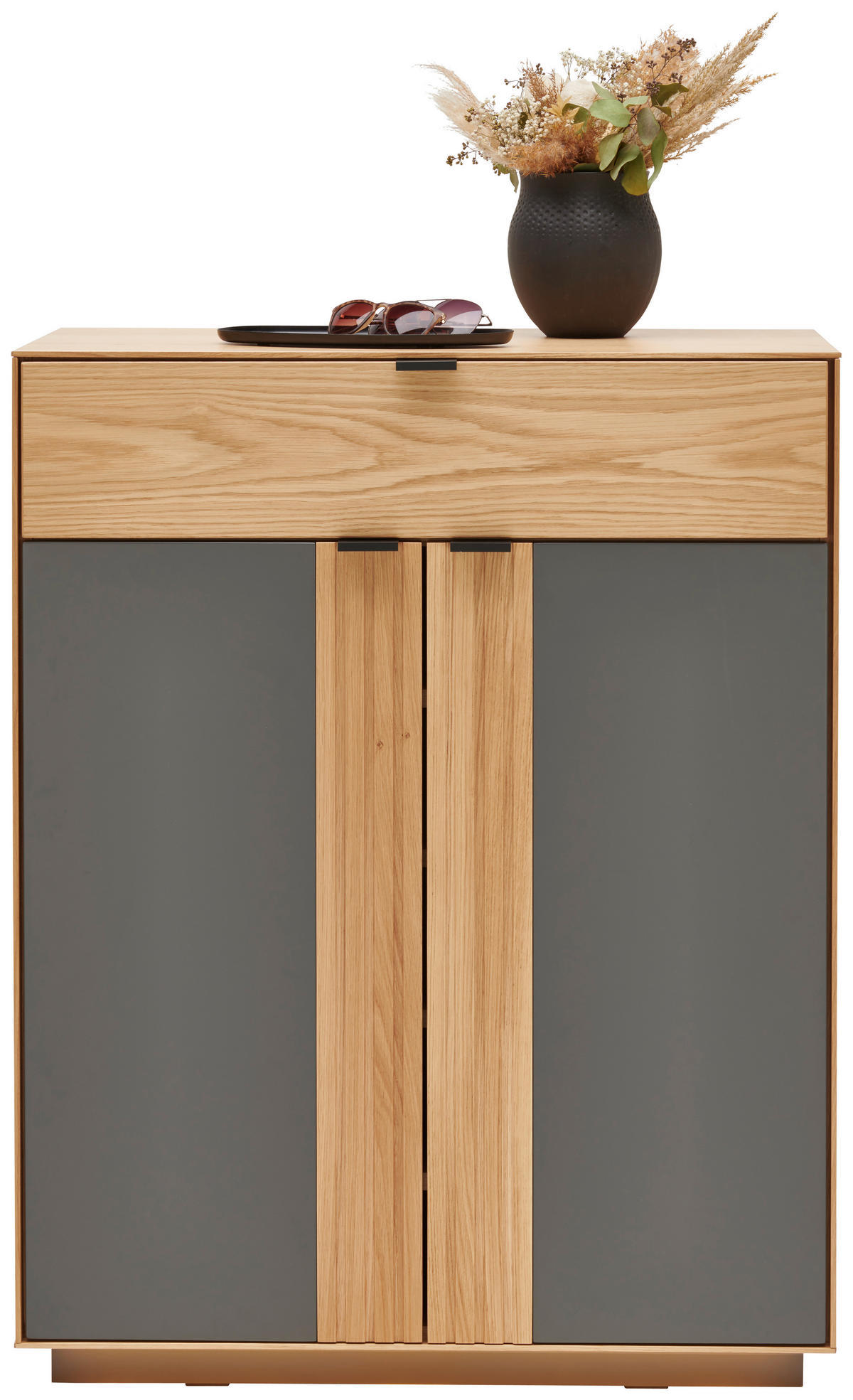 SCHUHSCHRANK  in 85/105/42 cm  - Eichefarben/Schwarz, Natur, Holz/Holzwerkstoff (85/105/42cm) - Linea Natura