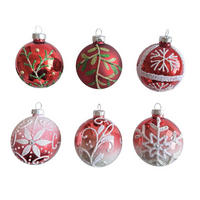 Glob Xmassale - alb/roșu, Design, plastic/sticlă (6cm) - X-Mas