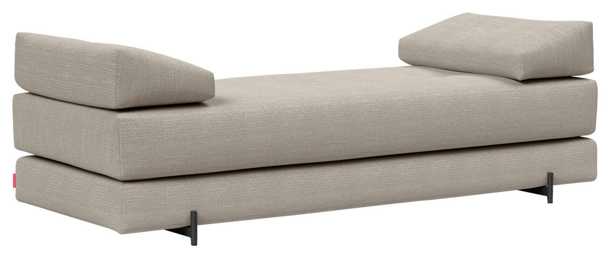 SCHLAFSOFA Flachgewebe Naturfarben  - Schwarz/Naturfarben, Design, Textil/Metall (200/82/84cm) - Innovation