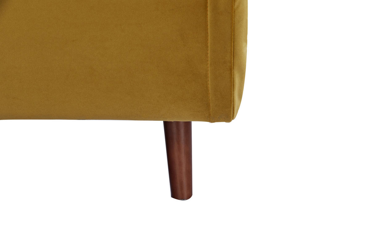 CANAPEA EXTENSIBILĂ textil galben  - galben/culoare lemn mesteacăn, Design, lemn/textil (122/81/88cm) - Livetastic