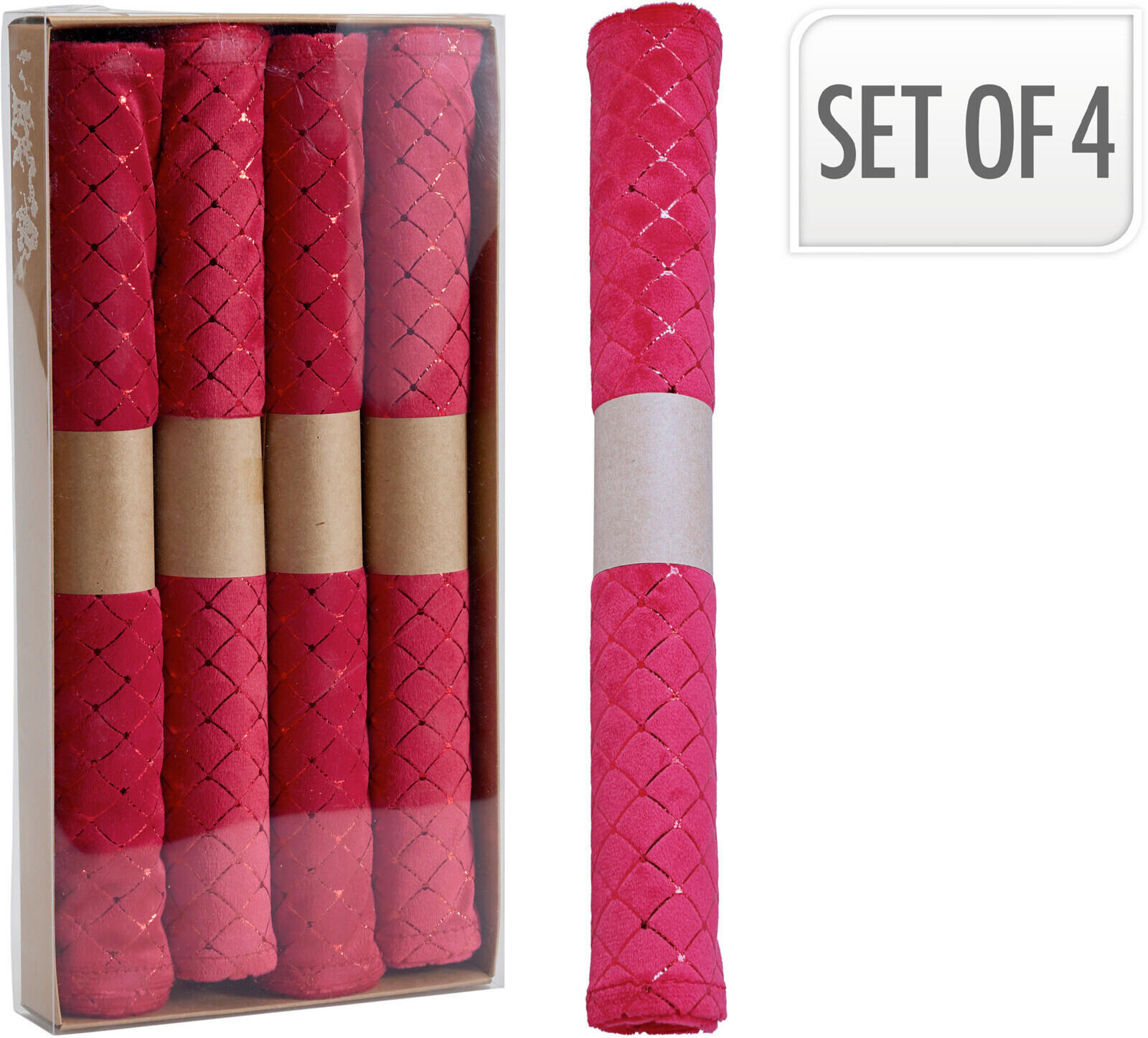 Étkezőalátét textil  - piros, textil (45/30cm)