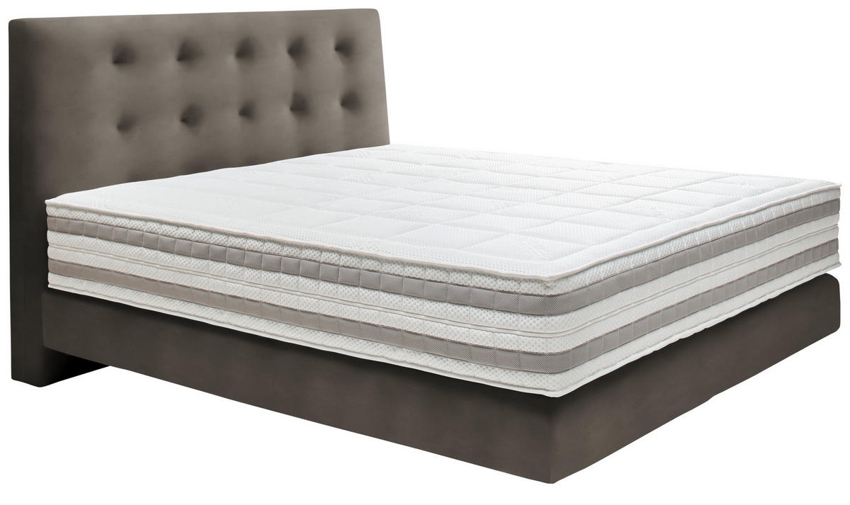 BOXSPRINGBETT 180/200 cm  in Taupe  - Taupe, KONVENTIONELL, Holz/Textil (180/200cm) - Dieter Knoll