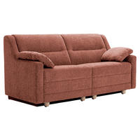 SCHLAFSOFA  mit Typenauswahl, Fußauswahl, Stoffauswahl, Liegefunktion, Sitzqualitäten, Schlafen auf Sitzhöhe, Hocker erhältlich, Rückenfutter Chenille Koralle  - Koralle/Buchefarben, KONVENTIONELL, Holz/Textil (184/88/91cm) - Sedda