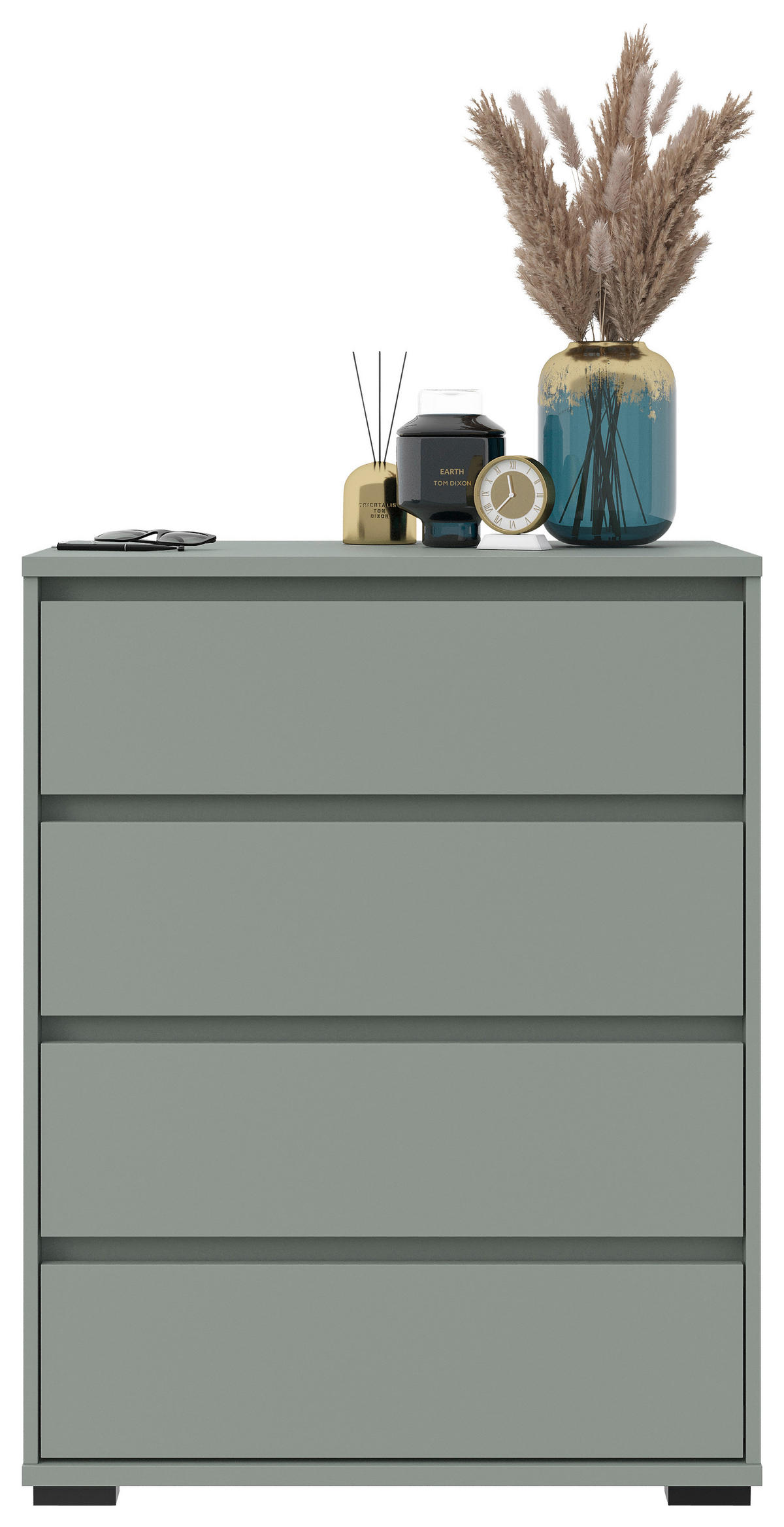 KOMMODE 80/103/48 cm  in Grün  - Anthrazit/Grün, Design, Holzwerkstoff/Kunststoff (80/103/48cm) - Carryhome