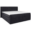 BOXSPRINGBETT 180/200 cm  in Dunkelgrau  - Dunkelgrau/Schwarz, KONVENTIONELL, Kunststoff/Textil (180/200cm) - Boxxx