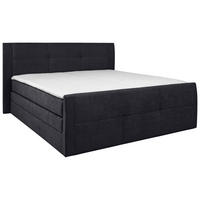 BOXSPRINGBETT 180/200 cm  in Dunkelgrau  - Dunkelgrau/Schwarz, KONVENTIONELL, Kunststoff/Textil (180/200cm) - Boxxx