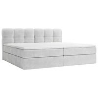 BOXBETT 240/200 cm,  in Silberfarben, Matratze, Bettkasten, Topper, H3 = fest  - Silberfarben/Schwarz, KONVENTIONELL, Kunststoff/Textil (240/200cm) - Chameo