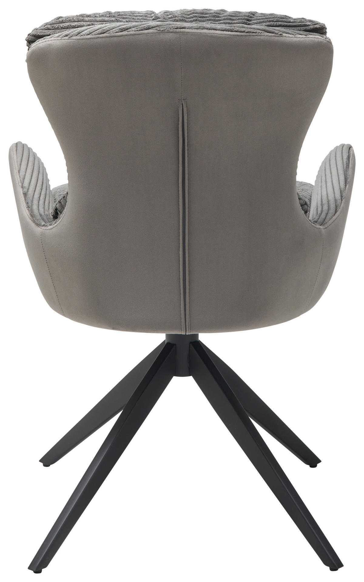 ARMLEHNSTUHL  in Eisen Cord  - Schwarz/Grau, LIFESTYLE, Textil/Metall (58/88/68cm) - MID.YOU