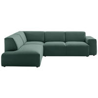 ECKSOFA Grün Cord  - Schwarz/Grün, Design, Kunststoff/Textil (210/270cm) - Pure Home Lifestyle