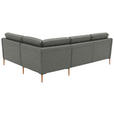 ECKSOFA  in Flachgewebe Graugrün  238/186 cm  - Eichefarben/Graugrün, Design, Holz/Textil (238/186cm) - Valnatura