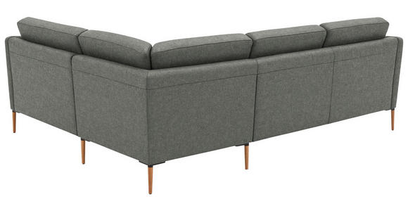 ECKSOFA  in Flachgewebe Graugrün  238/186 cm  - Eichefarben/Graugrün, Design, Holz/Textil (238/186cm) - Valnatura