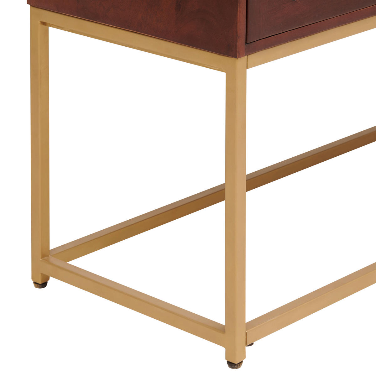 HIGHBOARD  in 90/160/40 cm  - Goldfarben/Walnussfarben, Design, Holz/Metall (90/160/40cm) - MID.YOU