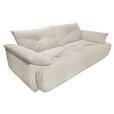 BIGSOFA  in Webstoff Creme  - Creme/Schwarz, KONVENTIONELL, Kunststoff/Textil (243/90,5/130cm) - Ambia Home