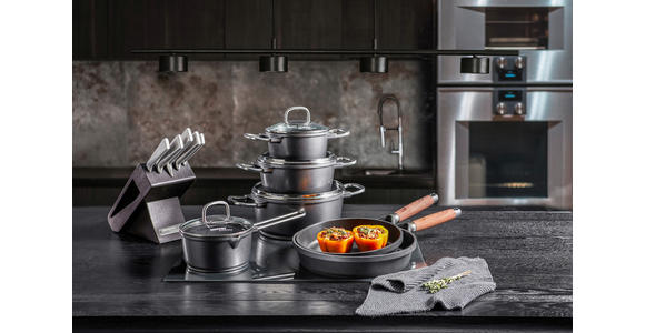 KOCHTOPFSET Cucina Perfetta 4-teilig  - Klar/Silberfarben, Basics, Glas/Metall - Homeware Profession.