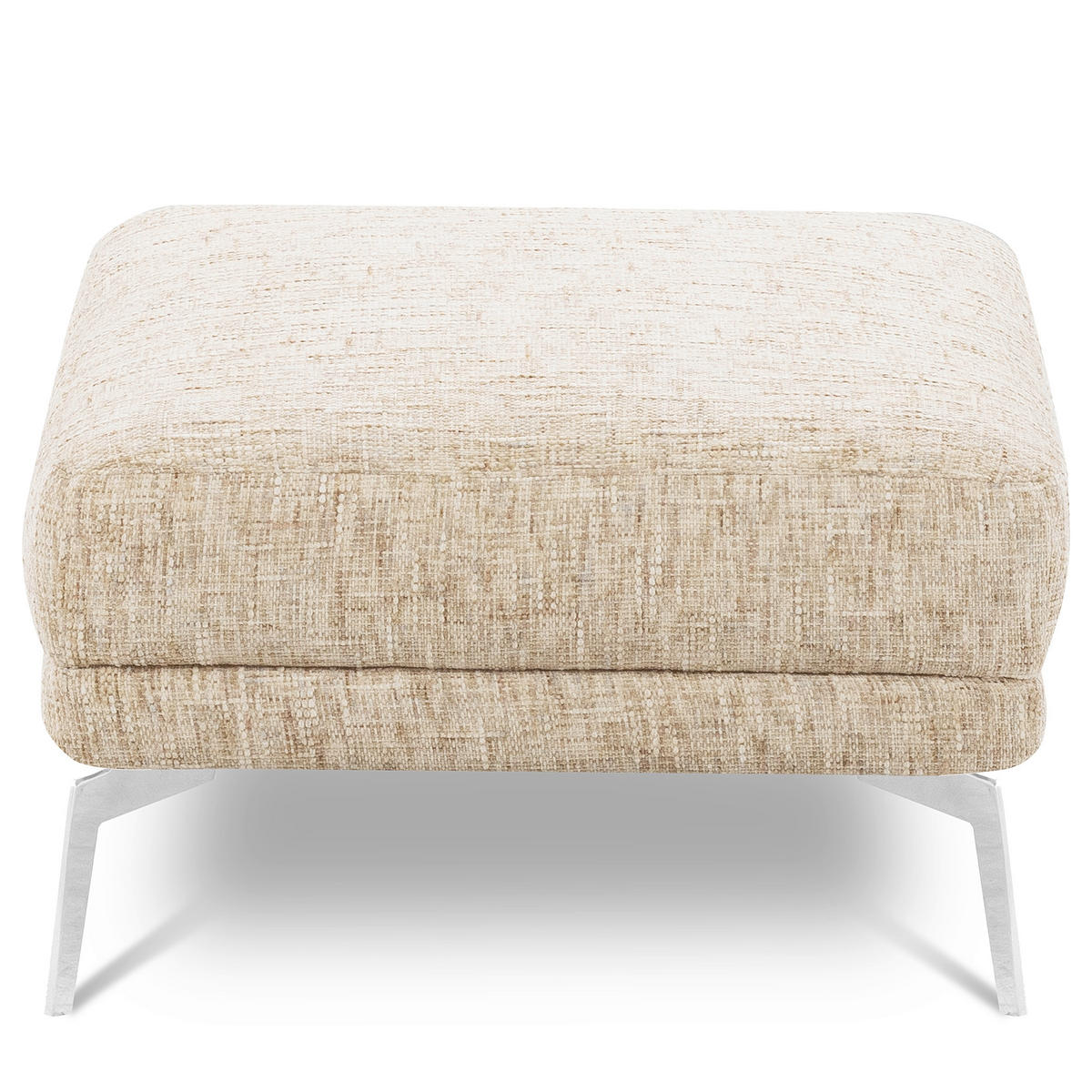 HOCKER Textil Beige  - Chromfarben/Beige, Design, Textil/Metall (96/45/80cm) - P & B