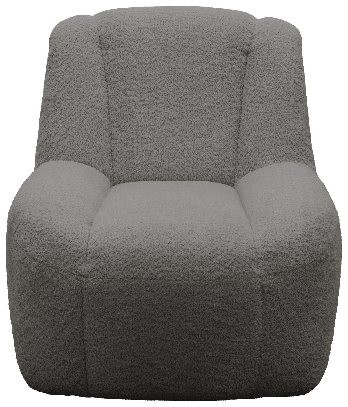 SESSEL in Chenille Graphitfarben  - Creme/Schwarz, MODERN, Kunststoff/Textil (77/82/93cm) - Livetastic