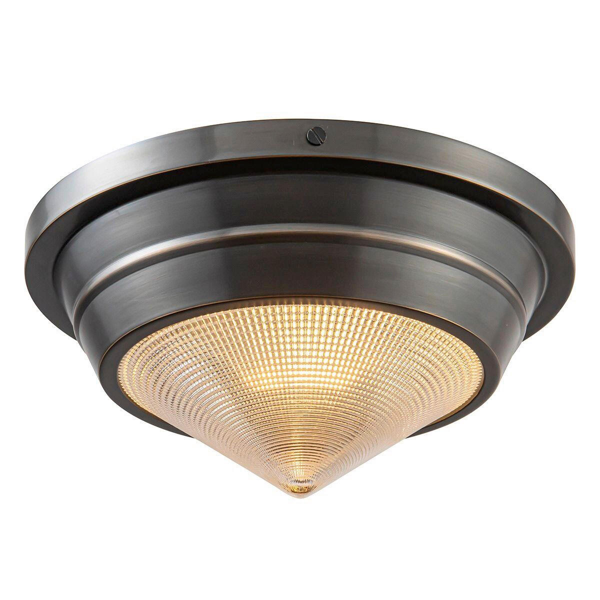 DECKENLEUCHTE 25,9/12,5 cm    - Bronzefarben, KONVENTIONELL, Glas/Metall (25,9/12,5cm) - Elstead Lighting