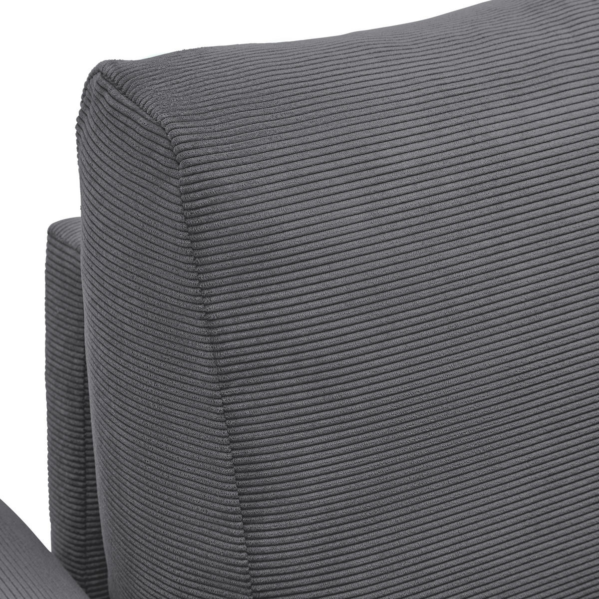 2-SITZER-SOFA Cord Dunkelgrau  - Dunkelgrau/Schwarz, Modern, Holz/Textil (150/85/92cm) - MID.YOU