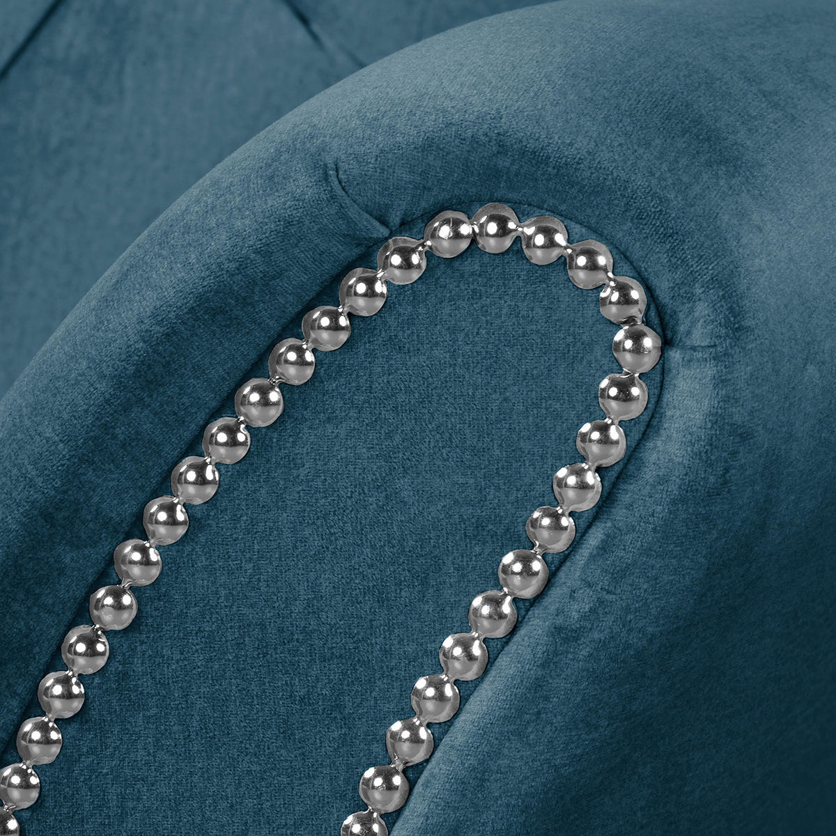 3-SITZER-SOFA Velours Dunkelblau  - Dunkelbraun/Dunkelblau, Design, Holz/Textil (210/98/95cm) - P & B