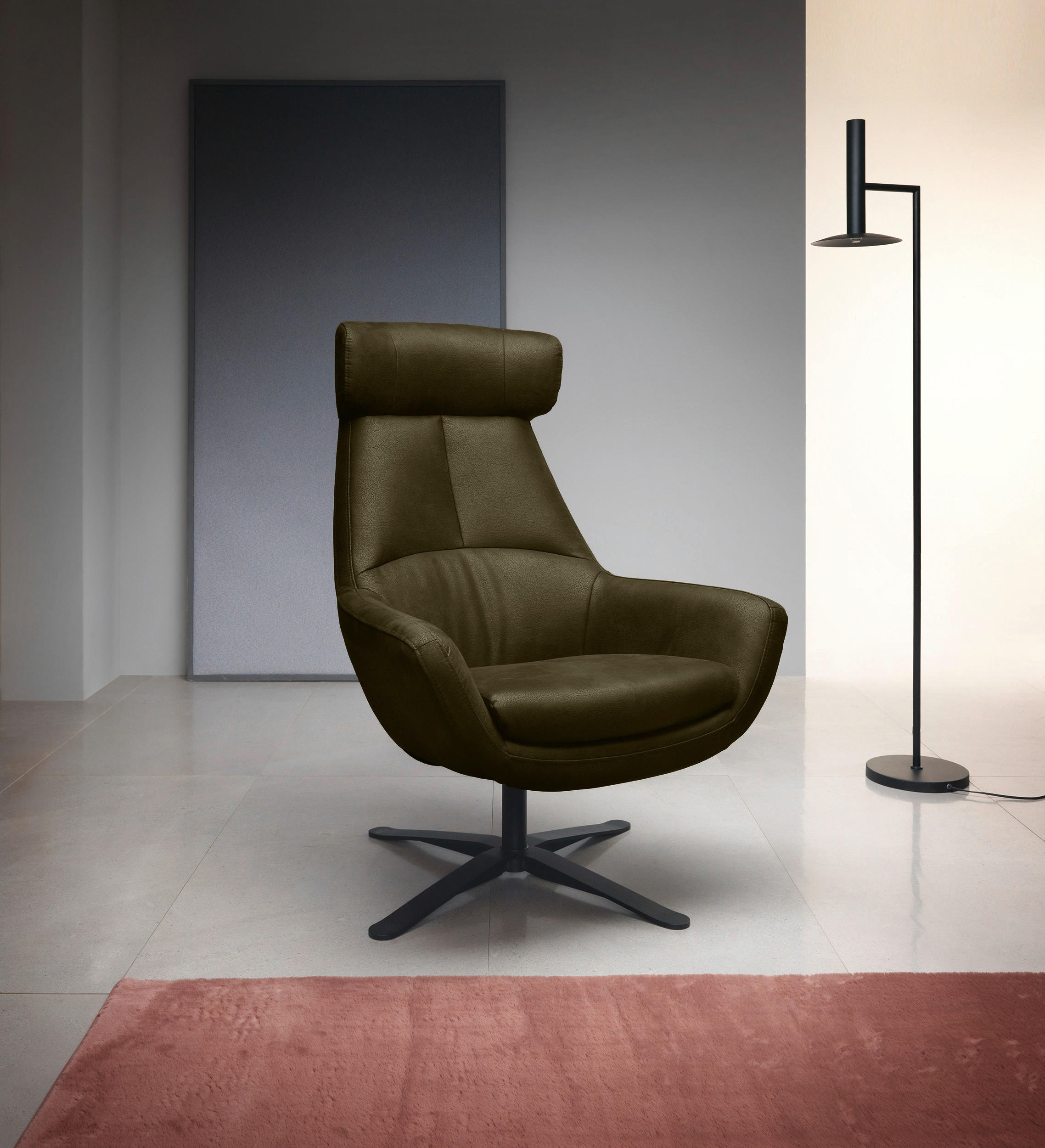 Thumbnail - Trendmanufaktur Sessel BE Organic, Grün, Textil, 81x112x83 cm, Made in EU, Lederauswahl, Stoffauswahl, Wohnzimmer, Sesse...