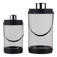 LYKTSET - klar/svart, Design, metall/glas (12/24/12cm)