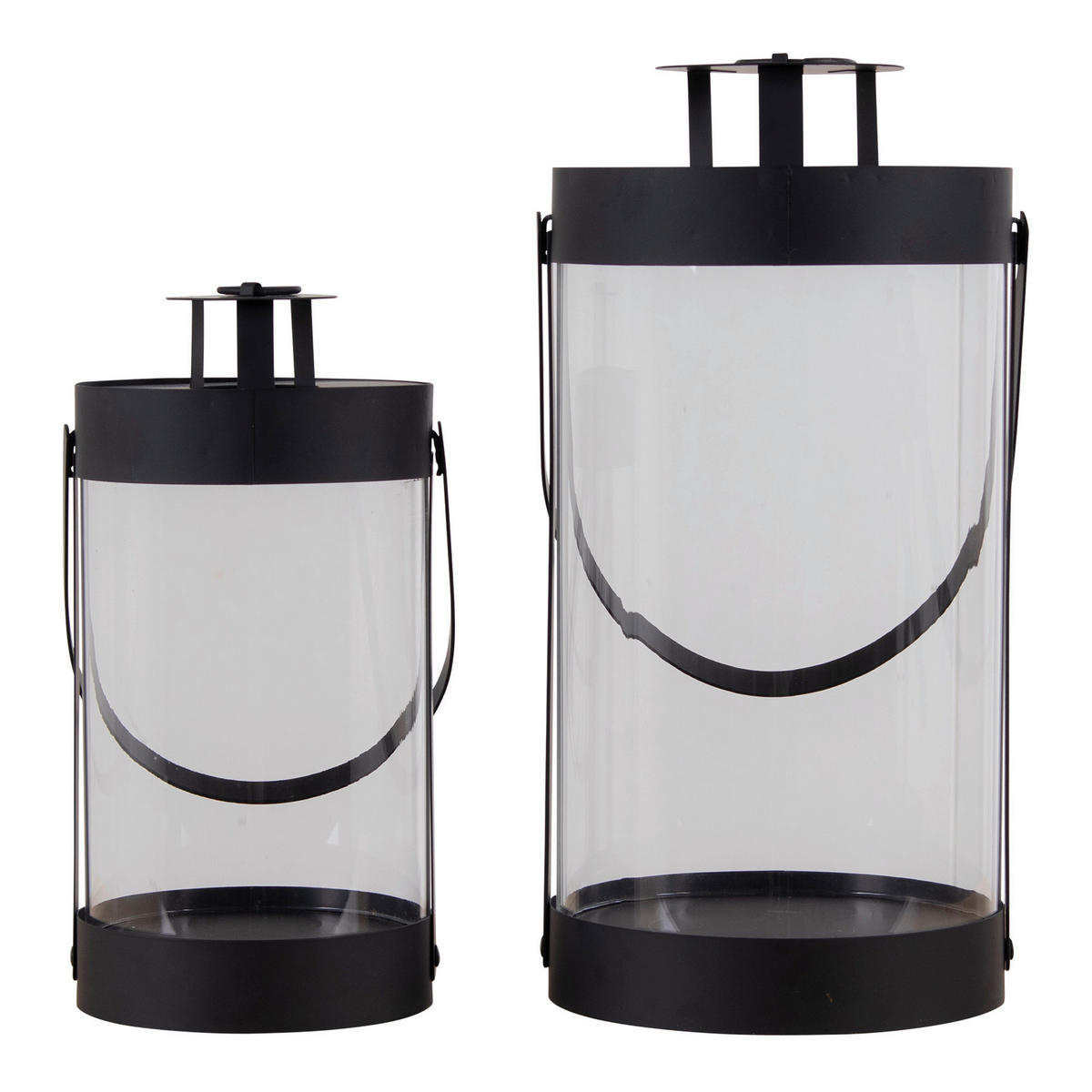 LYKTSET - klar/svart, Design, metall/glas (12/24/12cm)
