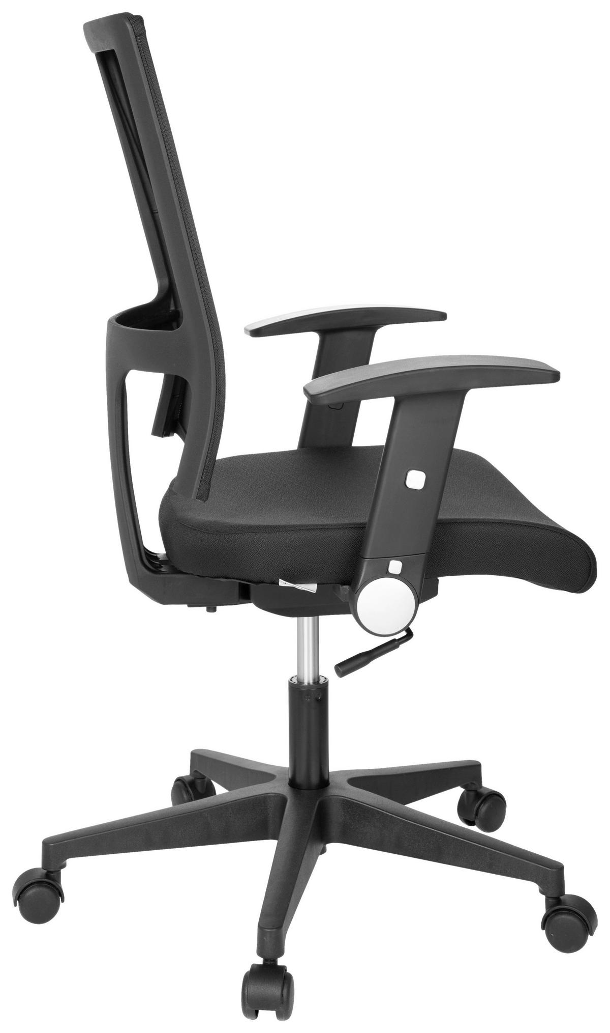 DREHSTUHL  in Netzbespannung, Flachgewebe Schwarz  - Schwarz, MODERN, Kunststoff/Textil (66/110/50cm) - MID.YOU